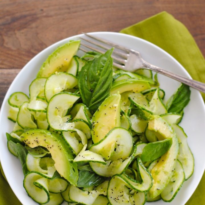 Cucumber Avocado Salad with Tequila Poppyseed Vinaigrette 720x720
