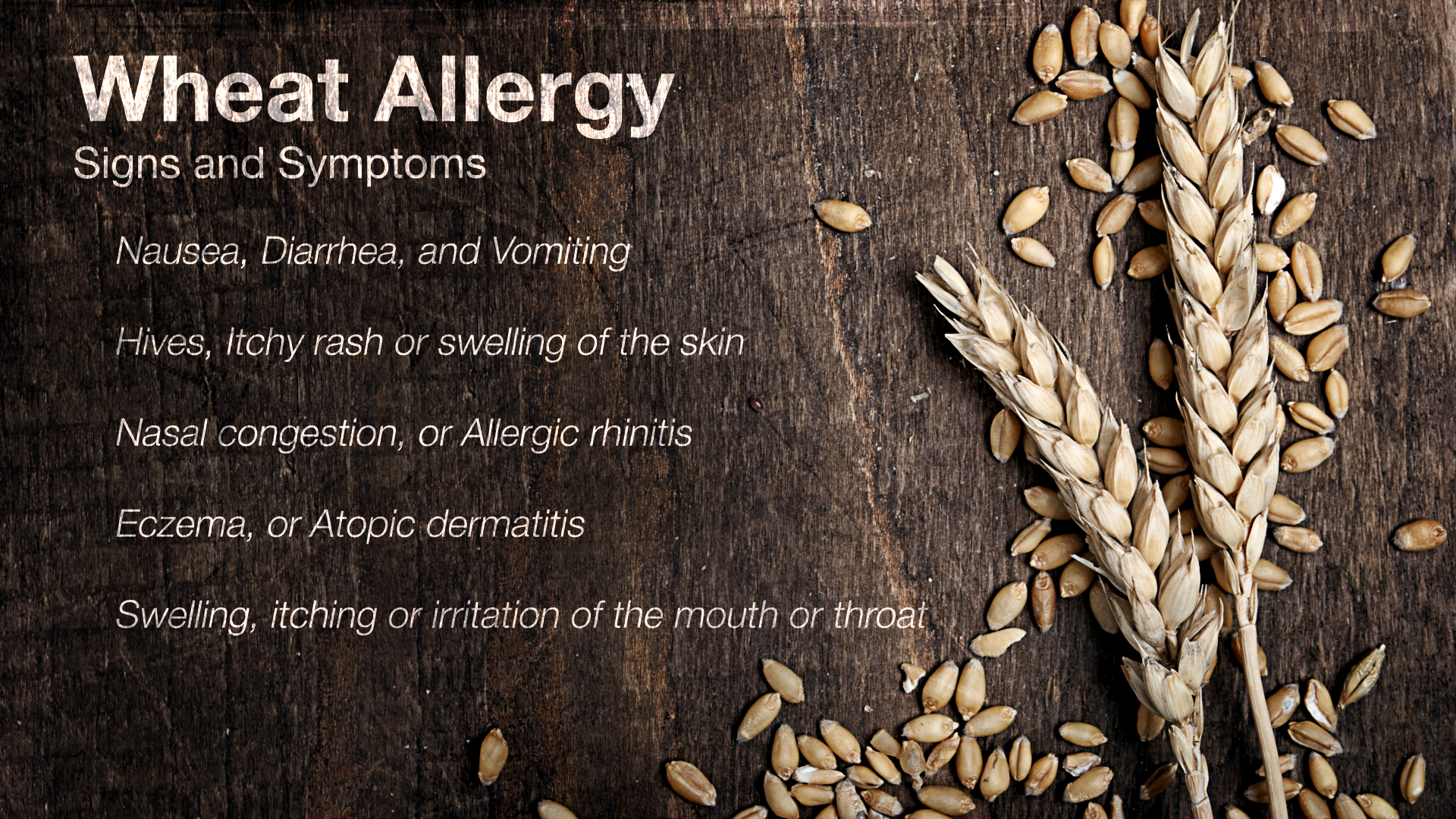 Medical animation still shot showing symptoms of Wheat Allergy