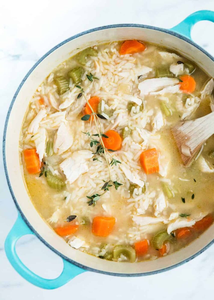 homemade chicken and rice soup 857x1200