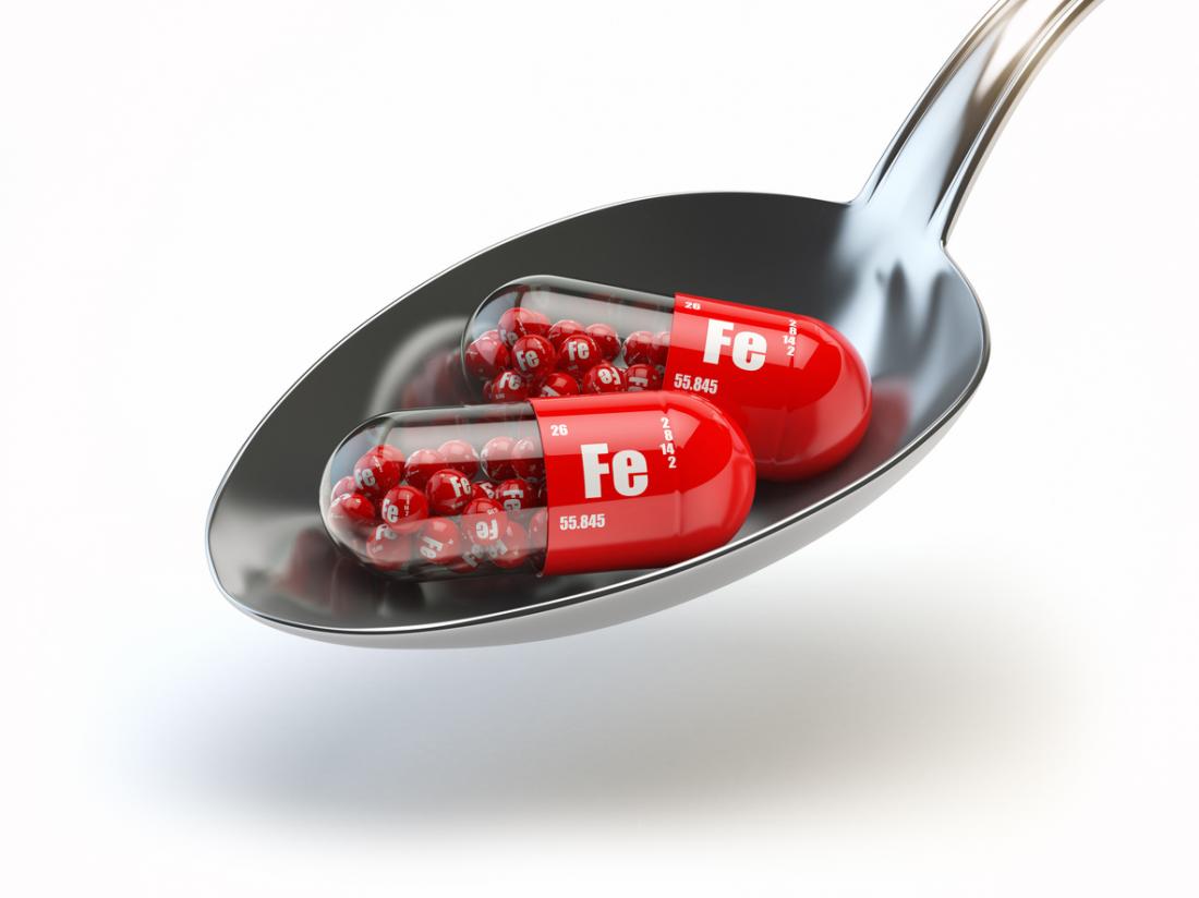 iron supplements on a spoon