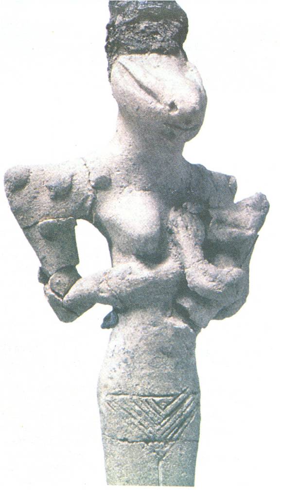 Πήλινο ειδώλιο (υψ. 15 εκ.) από την Ουρ, 4000-3500 π.Χ  Μεσοποταμιακή θεά, αρχετυπική απεικόνιση της Ιερής Μητέρας