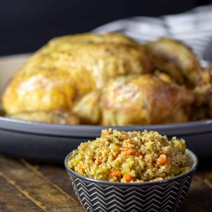 Roast Chicken with Quinoa Stuffing sq